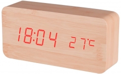 BALDR Wooden Alarm Clock Digital, Bamboo Wood Red Light