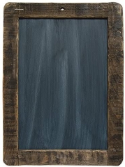 CWI Gifts Large Distressed Slate Blackboard Chalkboard with Stained Wooden Frame, 8.5" x 12.5"
