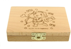 Zodiac Baby Wooden Tooth Box- Enlgish Version Sagittarius (Nov 23 - Dec 21)