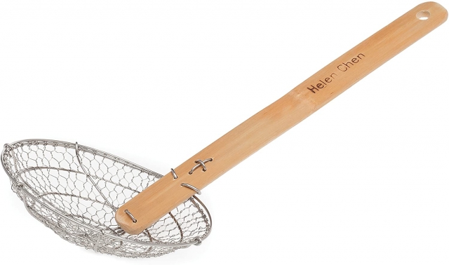 Helen Chen's Asian Kitchen Stainless Steel Mesh Spider Food Dumpling Noodle Strainer, 6-Inch Strainer Basket 1包 7-inch strainer